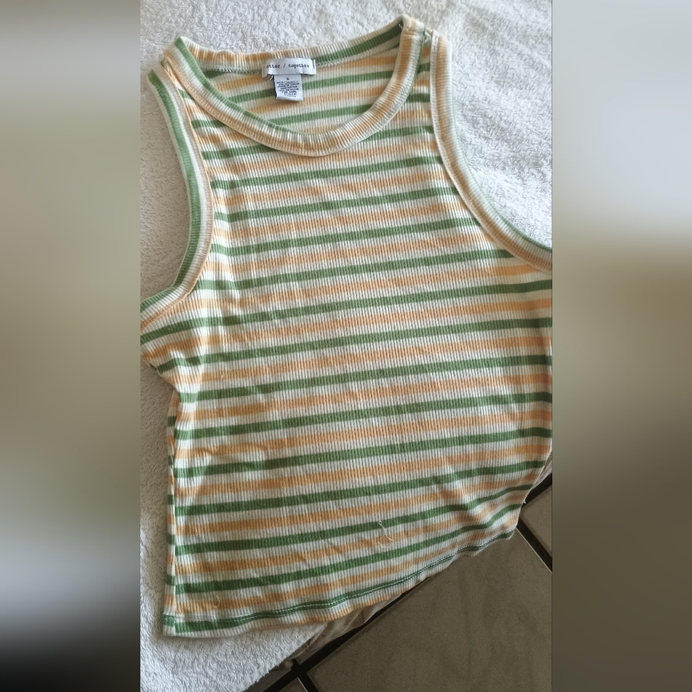 Striped Green and Yellow Tank Top